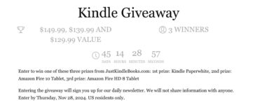 Amazon Kindle and Fire Tablet Giveaway – USA Residents only